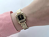 Жіночий квадратний наручний годинник Skmei (скмей) золоті з чорним циферблатом - код 2543b, фото 2