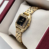 Жіночий квадратний наручний годинник Skmei (скмей) золоті з чорним циферблатом - код 2543b, фото 3