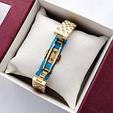 Жіночий квадратний наручний годинник Skmei (скмей) золоті з чорним циферблатом - код 2543b, фото 5