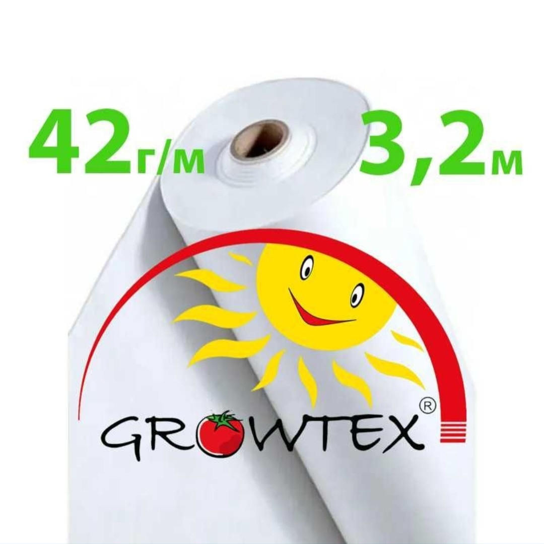 Белое агроволокно GROWTEX 42 г/м² 3.2х50 м защитная мульча для садов и огородов - фото 1 - id-p2638939428