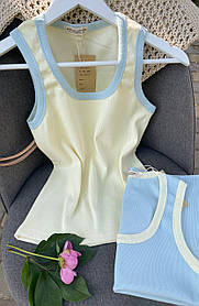 Жіноча базова майка з трикотажу в рубчик