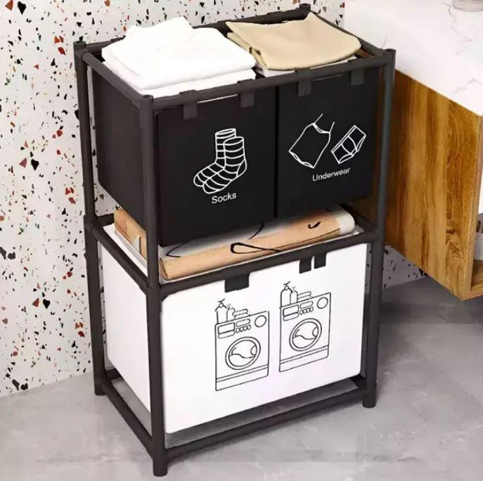 Органайзер для білизни Корзина для брудного одягу органайзер на 3 відділення YH6903-2, фото 1
