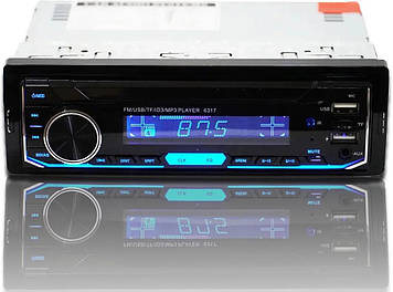 Автомагнітола 6317 Usb+RGB підсвітка+Sd+Fm+Aux+ пульт (4x50W)