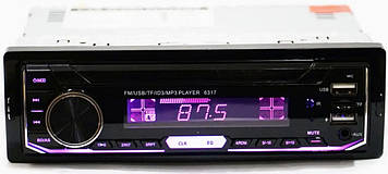 Автомагнітола 6317 Usb+RGB підсвітка+Sd+Fm+Aux+ пульт (4x50W)