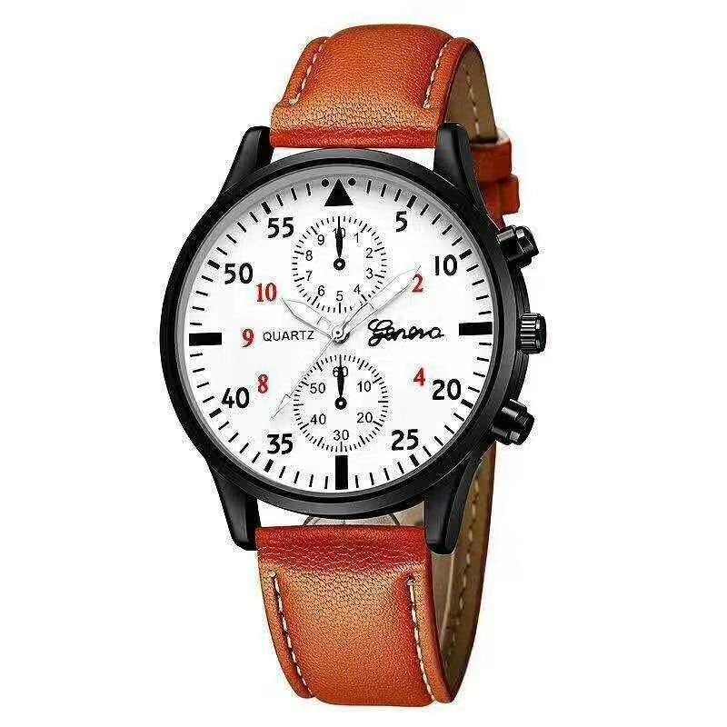 Наручний годинник Geneva QUARTZ шкіряний ремінець + браслет, класичний кварцовий годинник чоловічий/жіночий унісекс