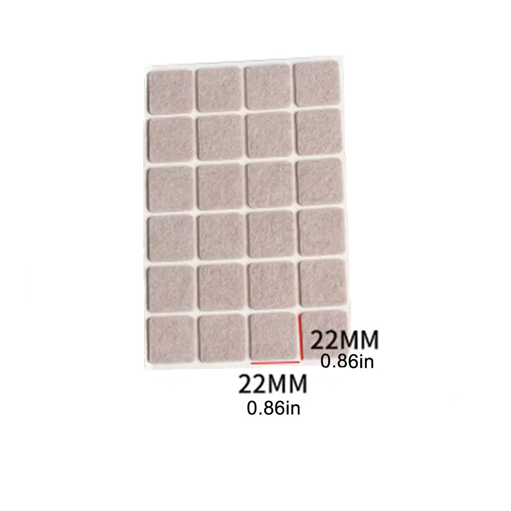 Захисні накладки на меблі 24 шт - квадратні антиковзні наклейки для захисту підлоги на ніжки столу, стільців, фото 1