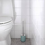 Керамічний підлоговий йоржик для туалету IKEA EKOLN бірюзова туалетна щітка для унітазу кам'яна кераміка, фото 3