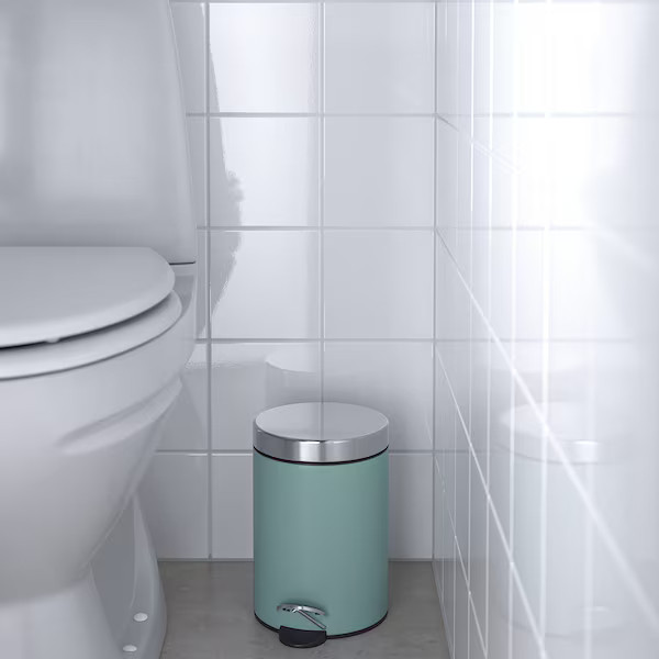 Відро для сміття з педаллю та відкидною кришкою IKEA EKOLN 3 л бірюзове - кошик для сміття ящик контейнер