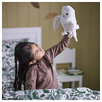 Лялька-рукавичка Полярна Снігова Сова IKEA SKOGSDUVA 25 см дитяча м'яка плюшева іграшка на руку 705.768.95