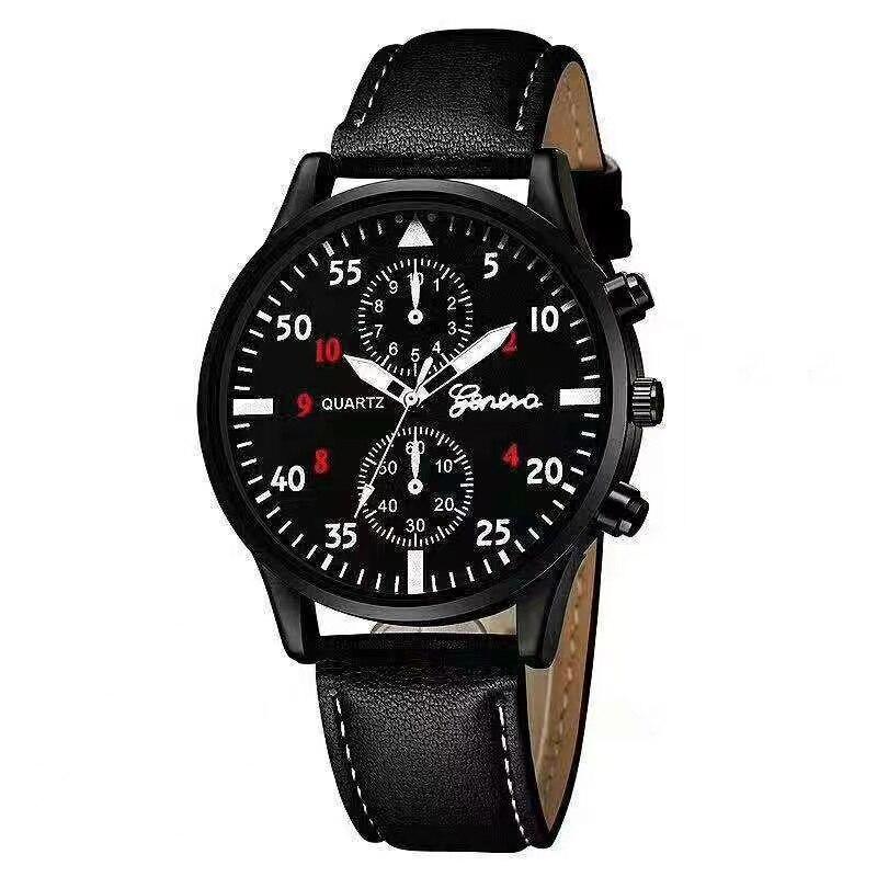 Наручний годинник Geneva QUARTZ шкіряний ремінець + браслет, класичний кварцовий годинник чоловічий/жіночий унісекс