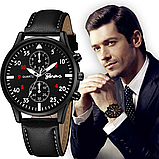 Наручний годинник Geneva QUARTZ шкіряний ремінець + браслет, класичний кварцовий годинник чоловічий/жіночий унісекс, фото 5