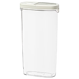 Ємність для сипучих продуктів 2.3 л IKEA 365+ банка з кришкою, контейнер для круп прозорий 900.667.08, фото 2