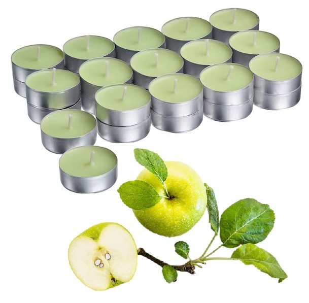 Ароматичні свічки таблетки IKEA LÖVSKOGSLUND Яблуко 30 шт х 3,5 години горіння чайні декоративні аромасвічки, фото 1