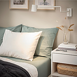 Простирадло на гумці 140х200 см зелене IKEA DVALA постільна білизна двоспальна 100% бавовна ІКЕА ДВАЛА, фото 6