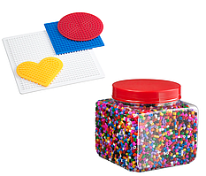 Форми та намистини для термомозаїки ІКЕА PYSSLA різнокольоровий бісер для мозаїки комплект 501.285.72+701.285.71