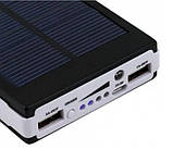 Повербанк на сонячній батареї Solar Power Bank 20000 мА·год з LED ліхтариком і USB виходами, фото 5