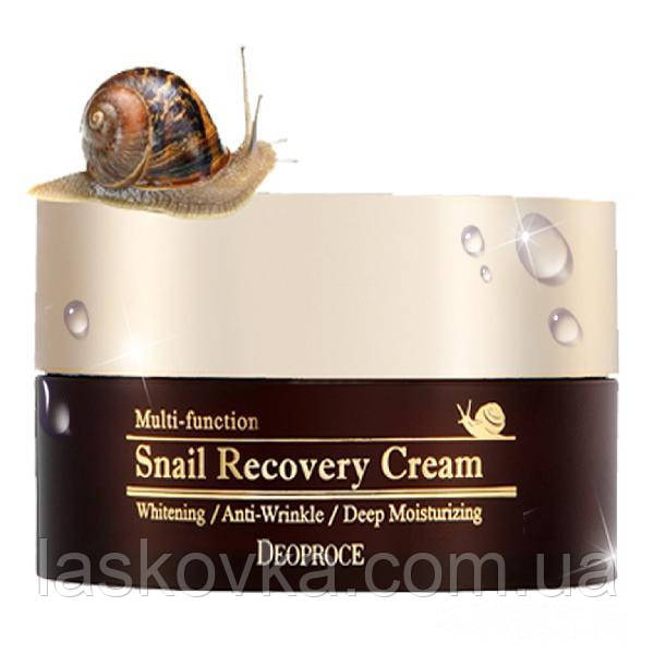 Відновлювальний равликовий крем преміум класу Deoproce snail recovery cream, 100 мл, фото 1