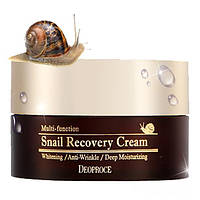 Відновлювальний равликовий крем преміум класу Deoproce snail recovery cream, 100 мл