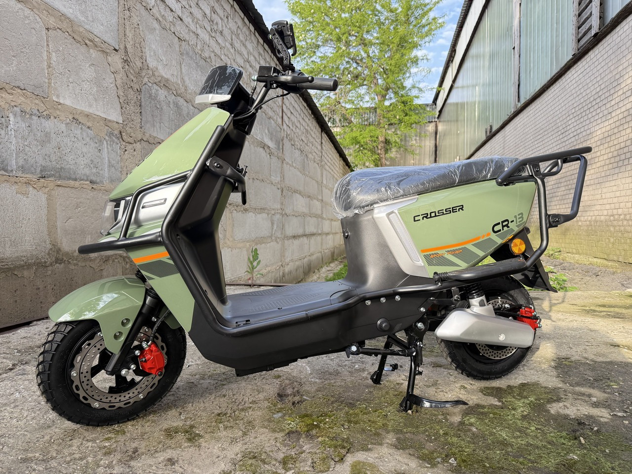 Скутер на акумуляторі двоколісний для дорослих і підлітків Crosser 72V/65AH/1200W 65 км/год Зелений, фото 1