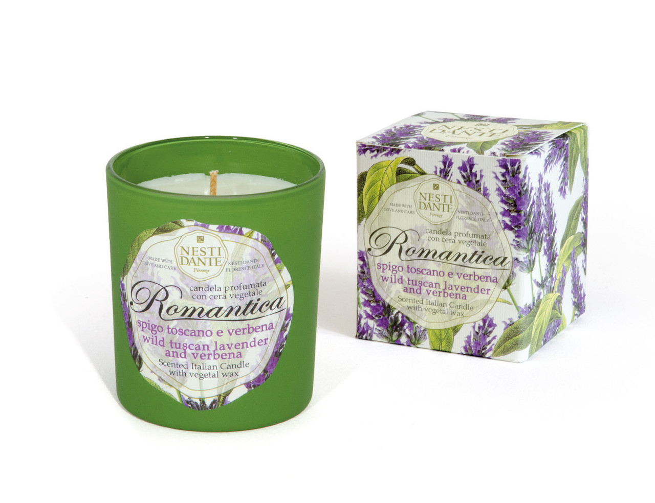 Ароматична свічка Nesti Dante Romantica Tuscan lavender & Verbena Тосканська Лаванда та Вербена 160г