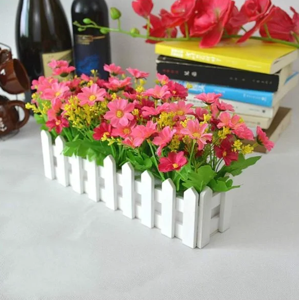 Штучні квіти для декору в дерев'яному паркані 30 см на 7.5 см рожевий, фото 1