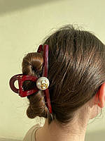 Шанель краб для волосся з перлиною/велика шпилька краб для довгого волосся