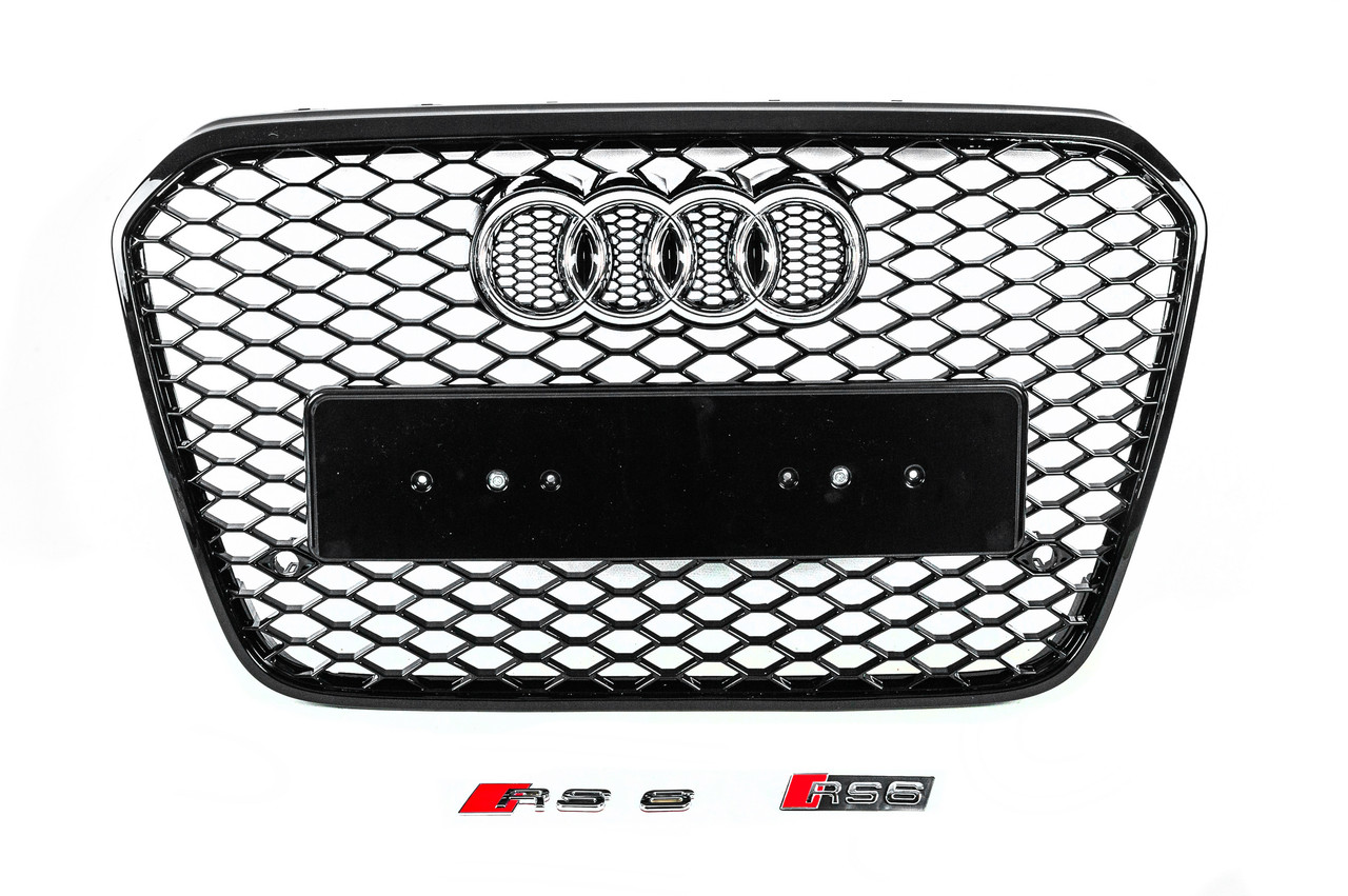 Передня решітка RS-style (2011-2014 чорна) для Ауди A6 C7 рр