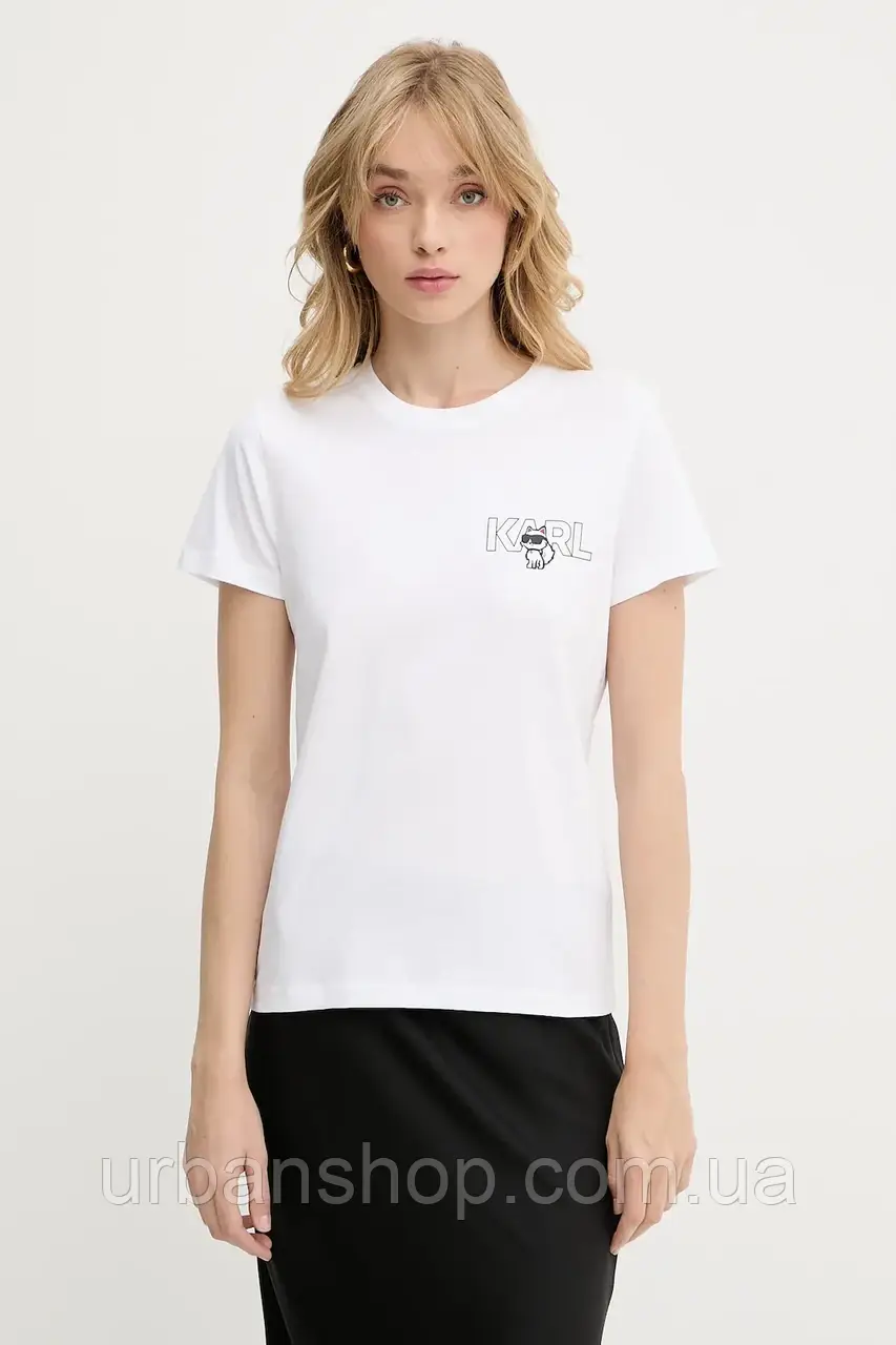 Urbanshop com ua Бавовняна футболка Karl Lagerfeld колір білий A3W17085 РОЗМІРИ ЗАПИТУЙТЕ