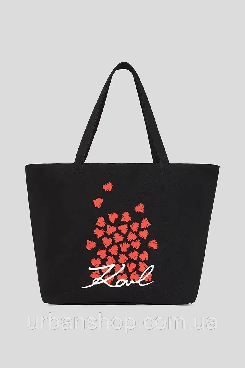 Urbanshop com ua Бавовняна сумка Karl Lagerfeld колір чорний A3W50111 РОЗМІРИ ЗАПИТУЙТЕ