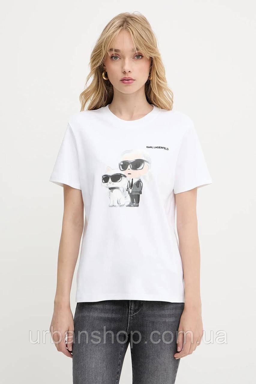 Urbanshop com ua Бавовняна футболка Karl Lagerfeld колір білий A3W17077 РОЗМІРИ ЗАПИТУЙТЕ