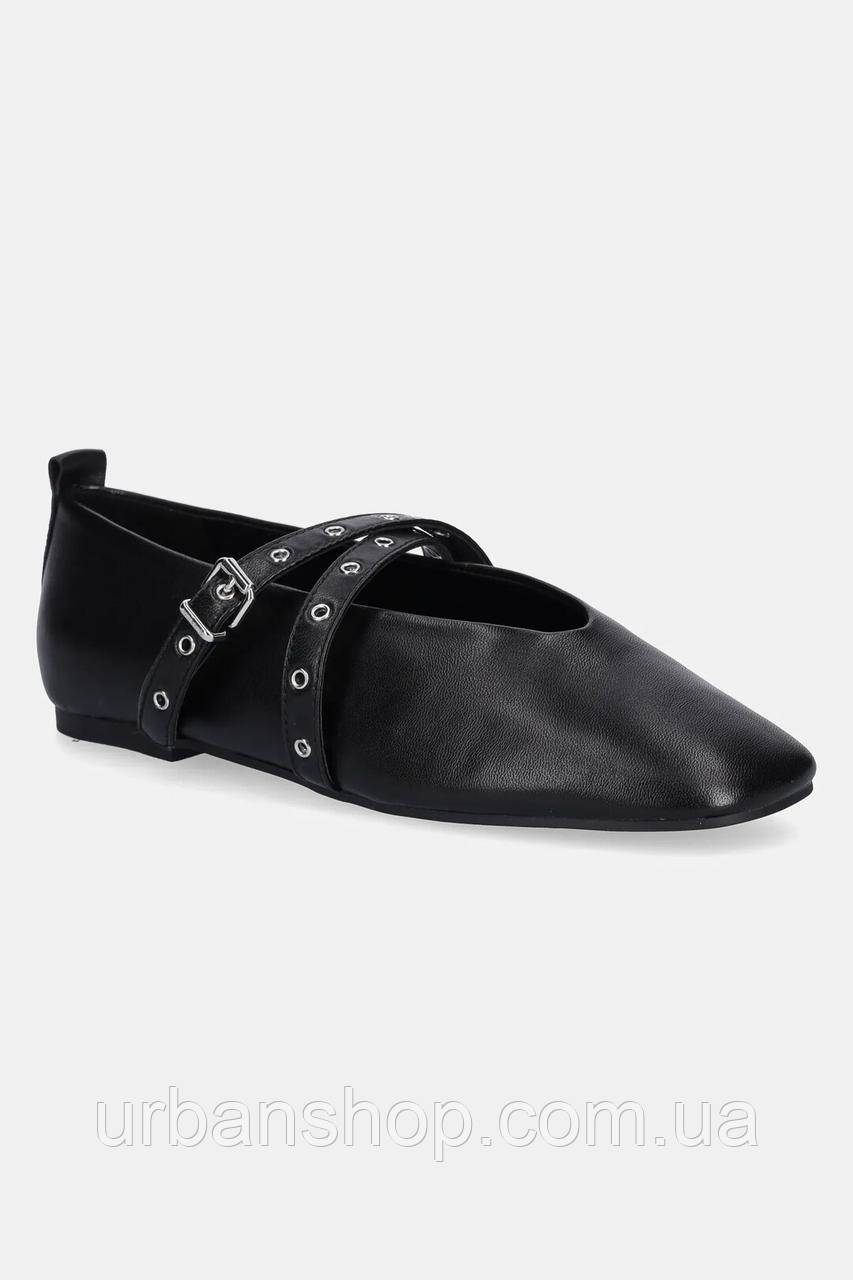 Urbanshop com ua Шкіряні балетки Tommy Jeans TJW LEATHER MARYJANE BALLERINA колір чорний EN0EN02868 РОЗМІРИ