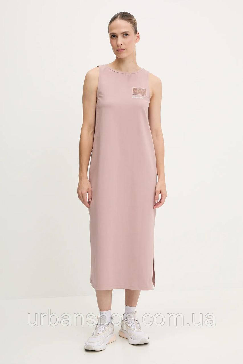 Urbanshop com ua Сукня EA7 Emporio Armani колір коричневий midi пряма AF12484.7W000180 РОЗМІРИ ЗАПИТУЙТЕ