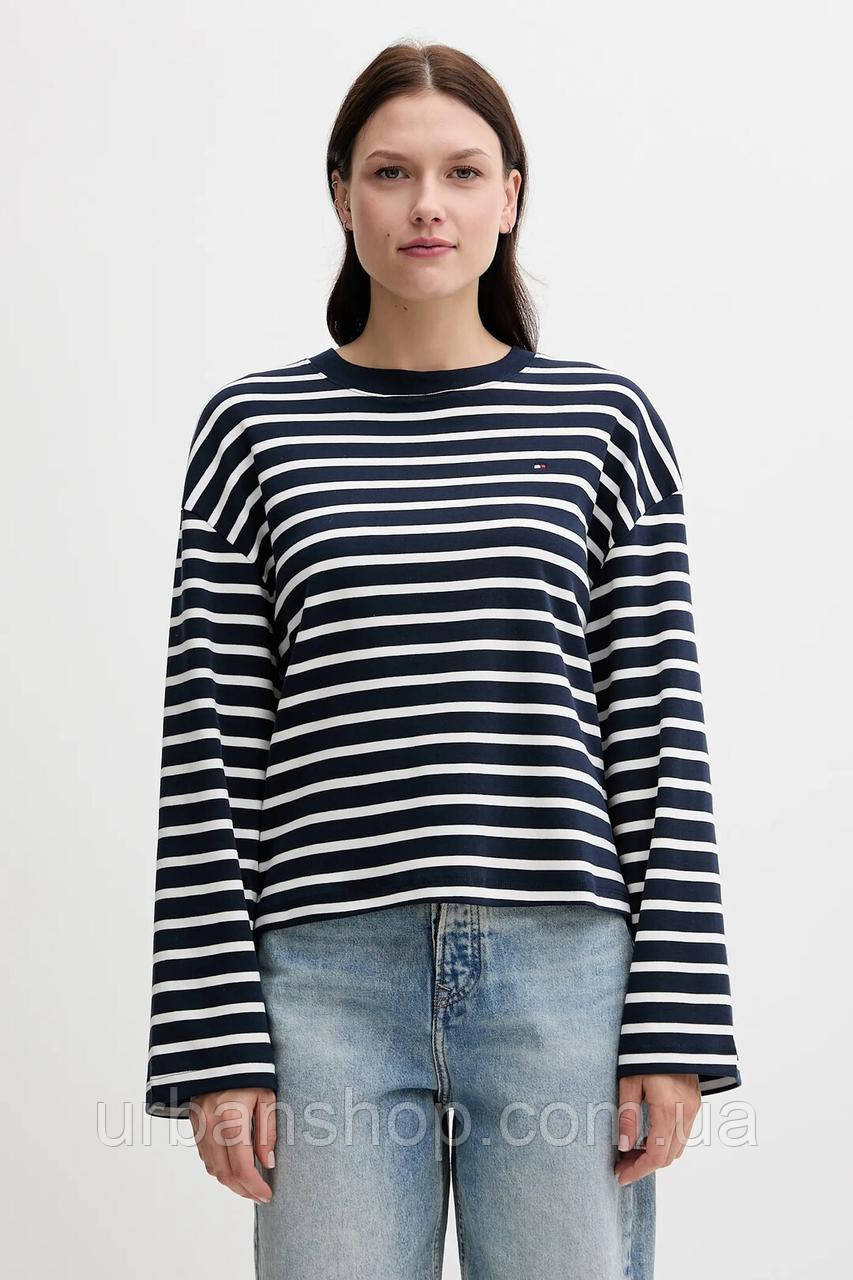 Urbanshop com ua Бавовняний лонгслів Tommy Hilfiger колір синій WW0WW45519 РОЗМІРИ ЗАПИТУЙТЕ