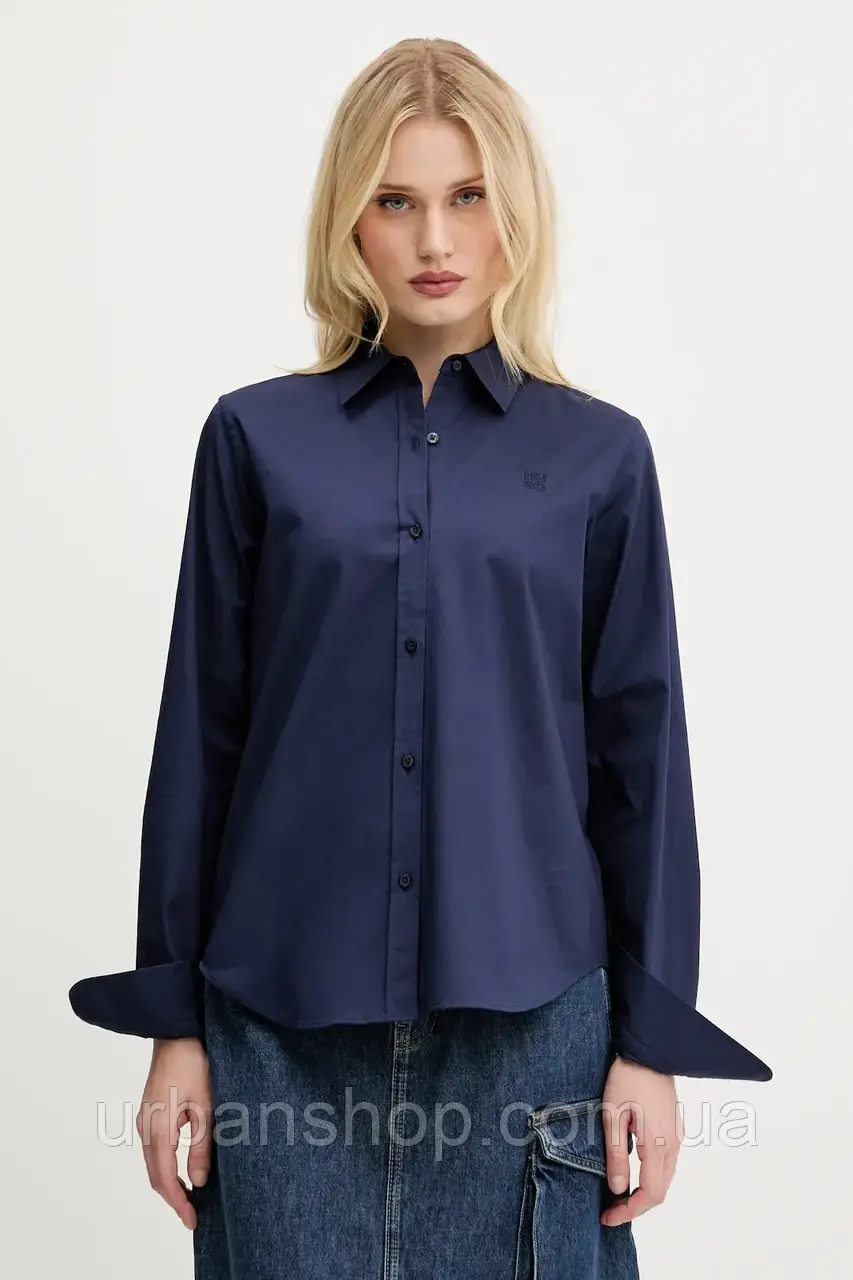 Urbanshop com ua Сорочка HUGO колір рожевий regular класичний комір РОЗМІРИ ЗАПИТУЙТЕ