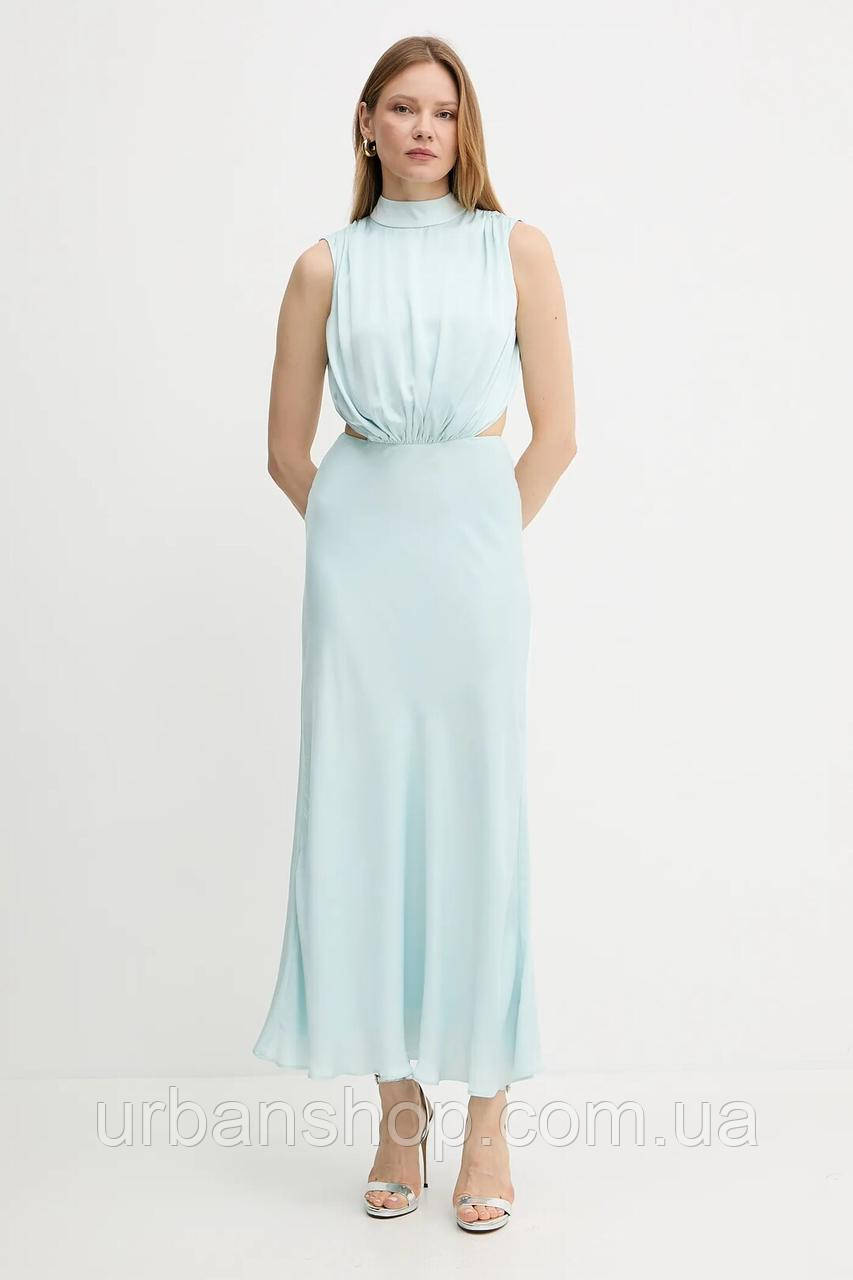 Urbanshop com ua Сукня Bardot колір бірюзовий maxi розкльошена 59868DB РОЗМІРИ ЗАПИТУЙТЕ