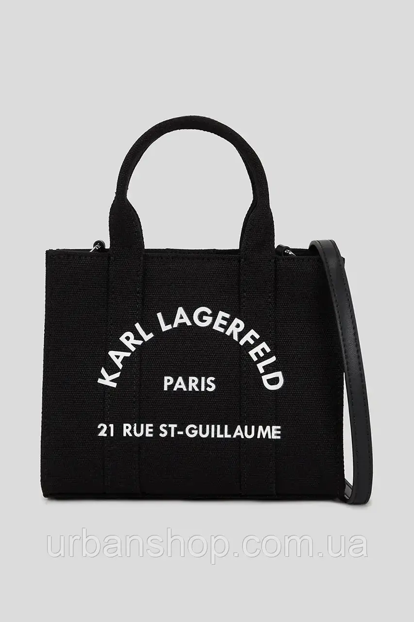 Urbanshop com ua Бавовняна сумка Karl Lagerfeld колір чорний A3W50118 РОЗМІРИ ЗАПИТУЙТЕ