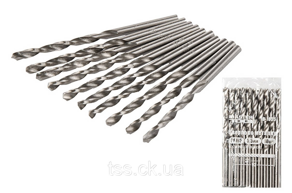Свердло для металу MASTERTOOL HSS 5.5х93 мм WHITE 10-1055
