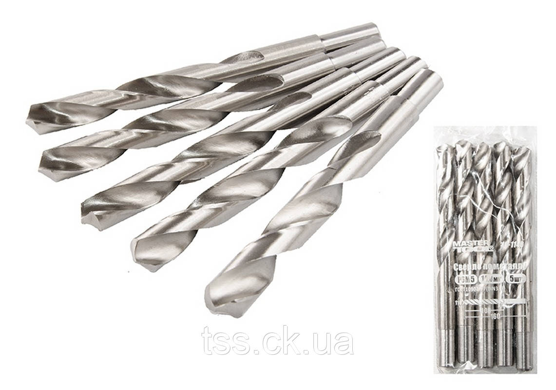 Свердло для металу MASTERTOOL HSS 14.0х160 мм для патрона 16 мм WHITE 10-1140-16