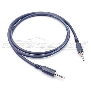 Аудіокабель AUX 3.5 mm 4 pin jack HQ, у екрані, фото 2