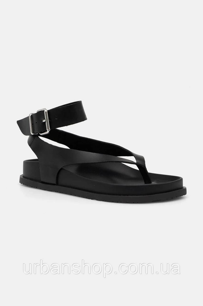 Urbanshop com ua Шкіряні сандалі Tommy Jeans TJW ANKLE STRAP SANDAL колір чорний EN0EN02873 РОЗМІРИ ЗАПИТУЙТЕ