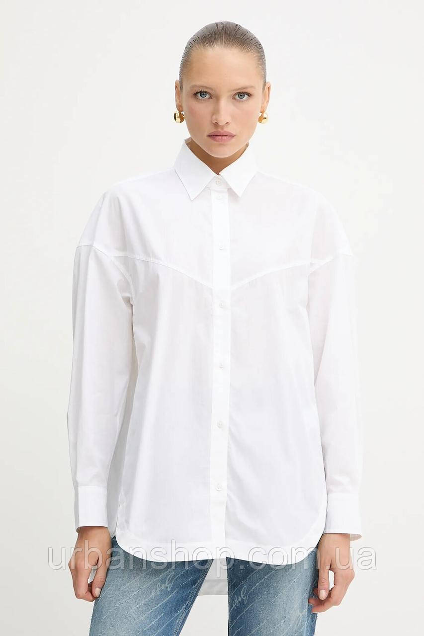 Urbanshop com ua Бавовняна сорочка BOSS Orange колір білий relaxed класичний комір 50543546 РОЗМІРИ ЗАПИТУЙТЕ