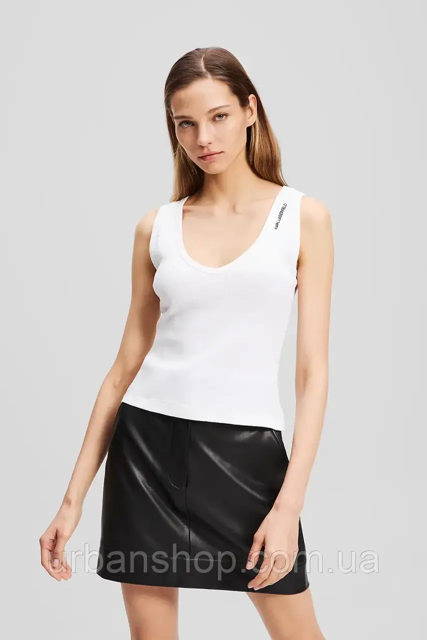 Urbanshop com ua Бавовняний топ Karl Lagerfeld колір білий A3W17005 РОЗМІРИ ЗАПИТУЙТЕ