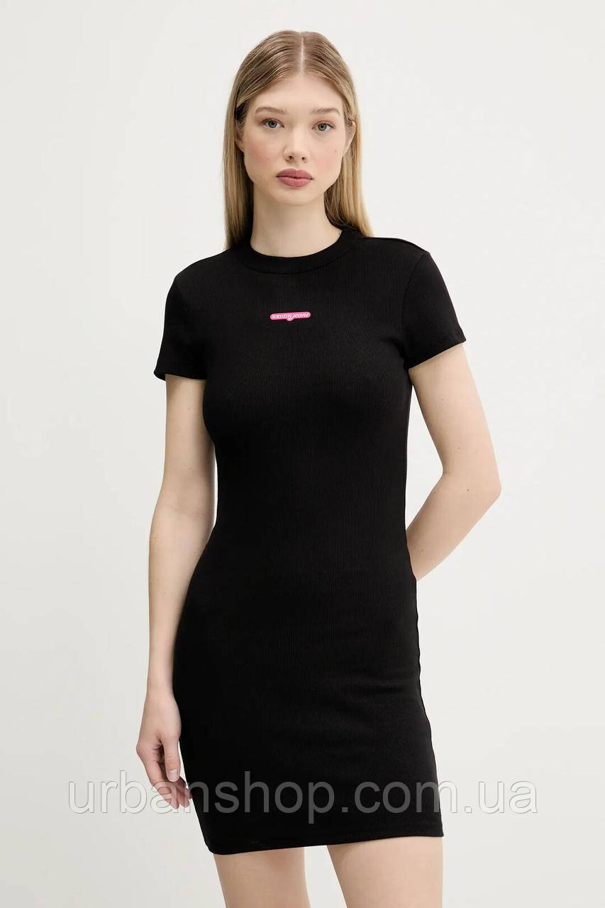 Urbanshop com ua Сукня Tommy Jeans колір чорний mini облягаюча DW0DW21186 РОЗМІРИ ЗАПИТУЙТЕ