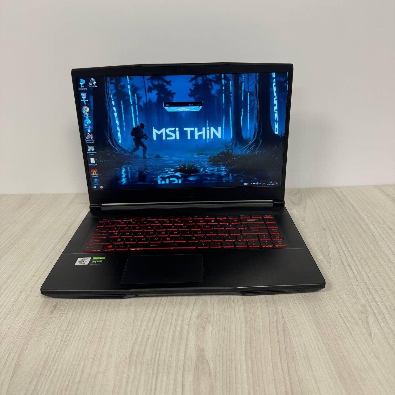 Б/в Ігровий ноутбук Б-клас MSI GF65 Thin 10SDR 15.6" 1920x1080| i7-10750H| 8GB RAM| 512GB SSD NVMe| GTX 1660 Ti 6GB