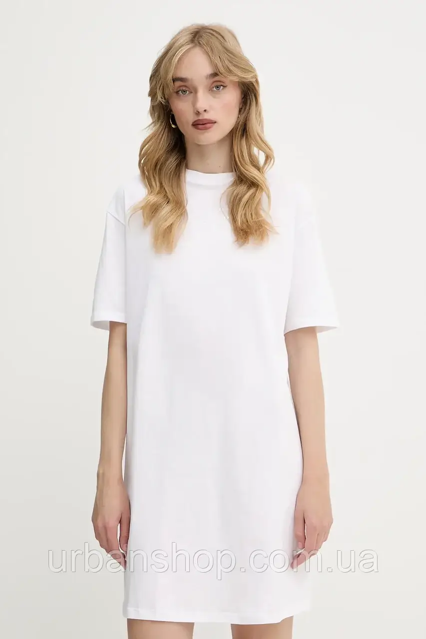 Urbanshop com ua Бавовняна сукня Armani Exchange колір білий mini пряма XW000378 AF10354 РОЗМІРИ ЗАПИТУЙТЕ