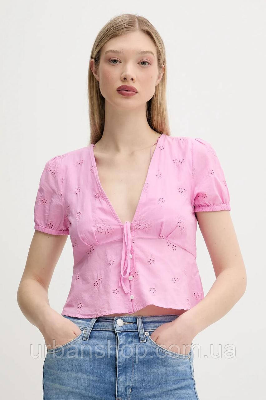 Urbanshop com ua Блузка Tommy Jeans колір рожевий regular DW0DW21241 РОЗМІРИ ЗАПИТУЙТЕ