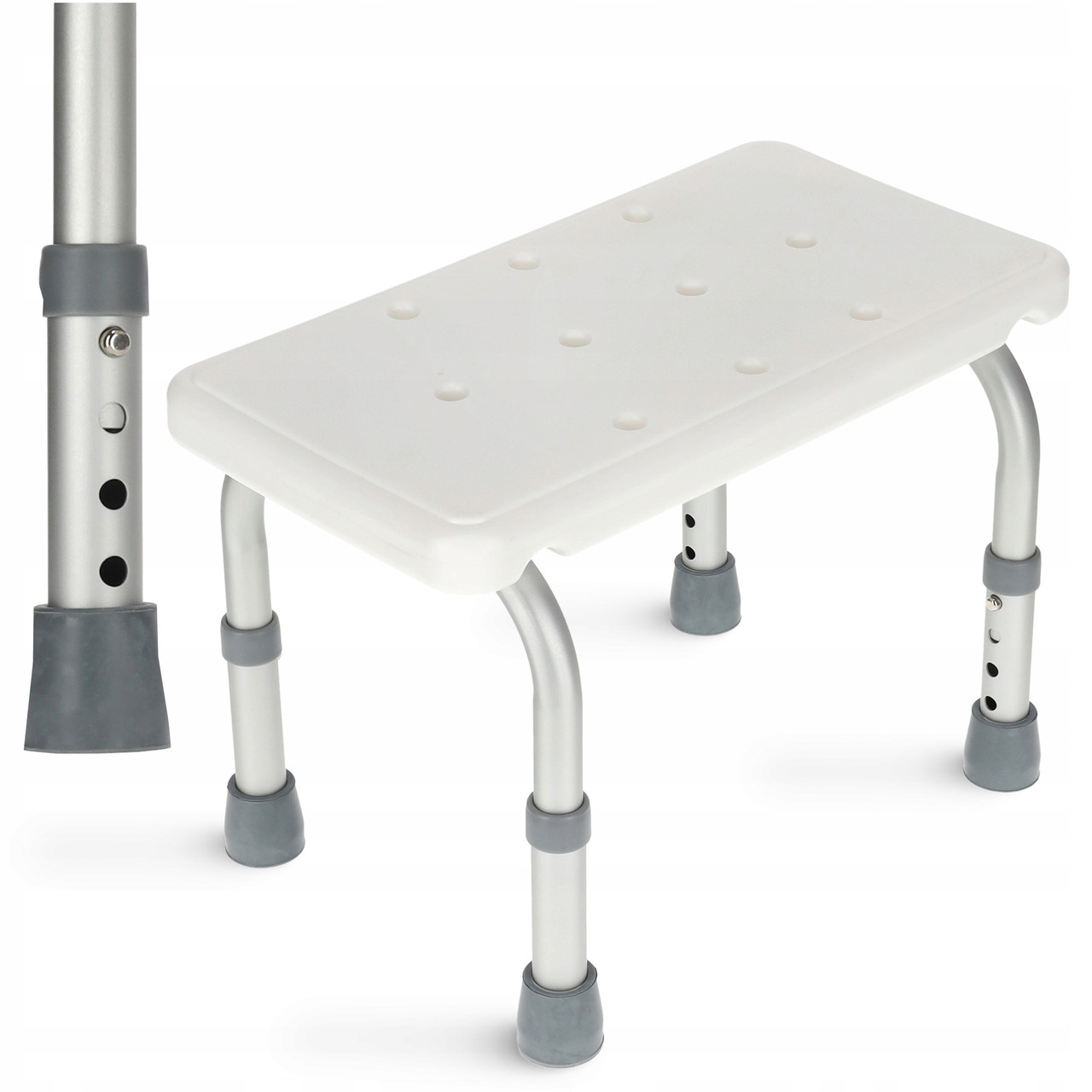 Сходинка-табурет 4FIZJO для ванної та душу, регульована White/Grey (P-5905973403429)