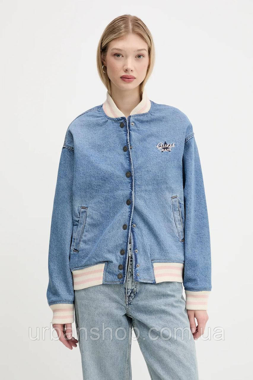 Urbanshop com ua Джинсова куртка-бомбер Guess Jeans перехідна oversize W5GN75 D5M4A РОЗМІРИ ЗАПИТУЙТЕ