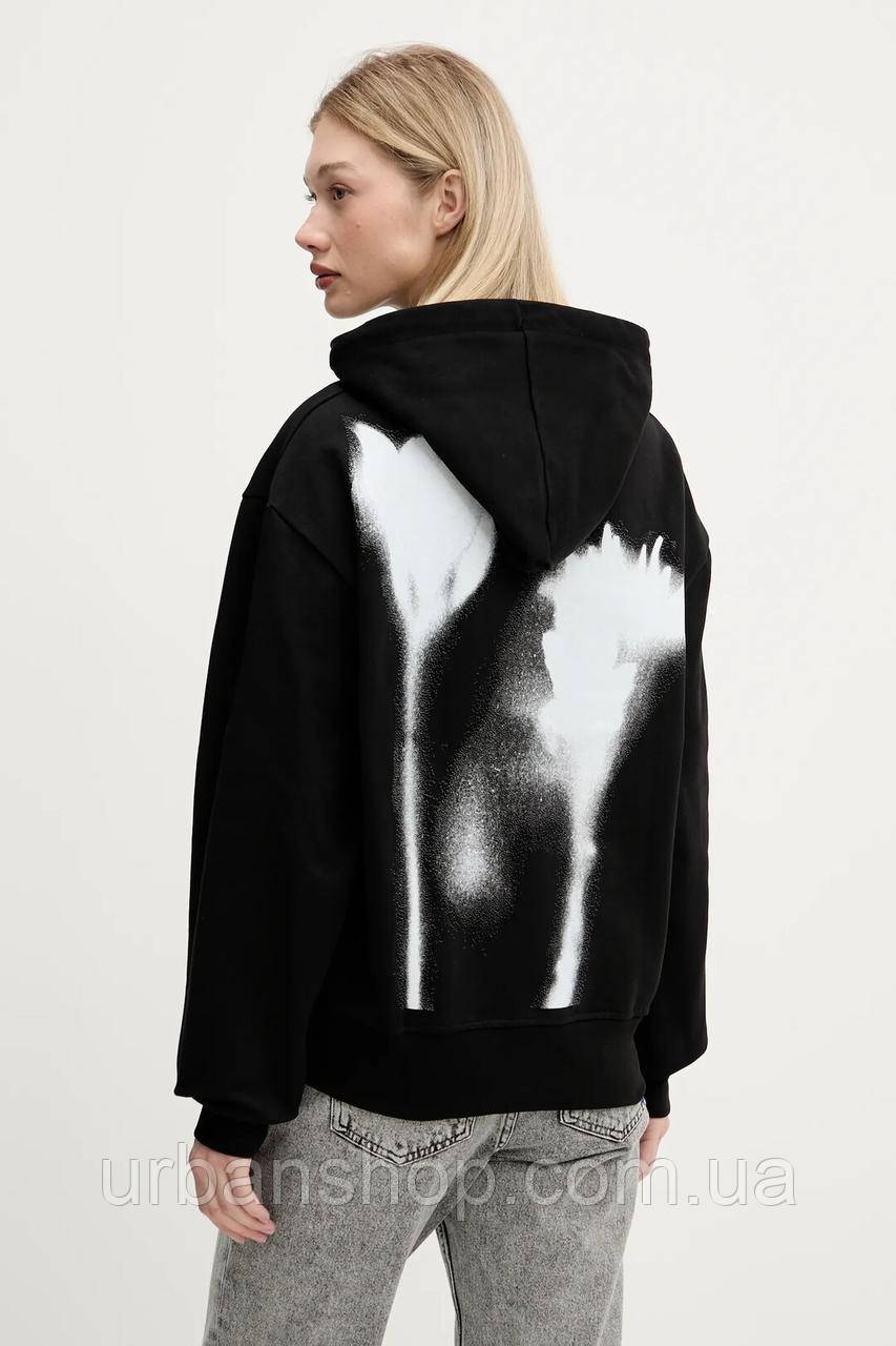 Urbanshop com ua Бавовняна кофта Karl Lagerfeld Jeans колір чорний з капюшоном з принтом A3W20038 РОЗМІРИ