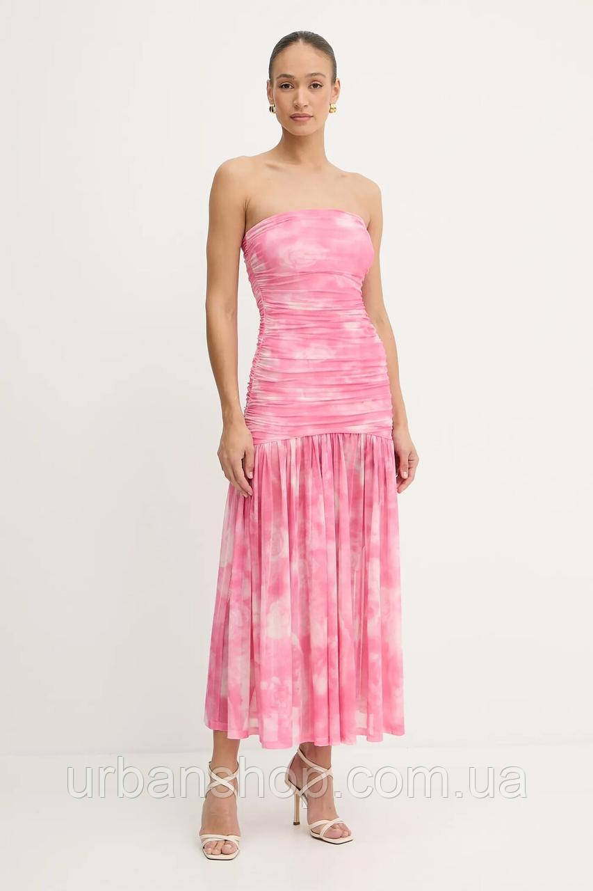 Urbanshop com ua Сукня Bardot колір рожевий maxi розкльошена 59875DB1 РОЗМІРИ ЗАПИТУЙТЕ